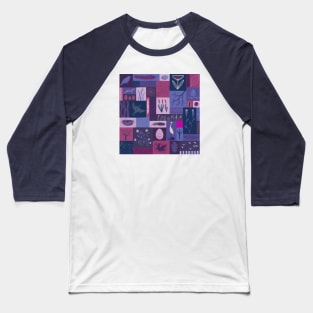 Purple Birds Baseball T-Shirt